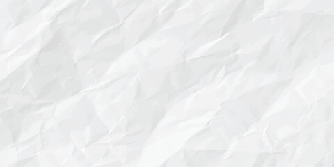 Abstract White Crumpled Paper Texture Background Vector