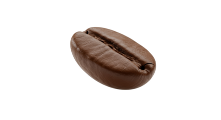 3D Realistic Coffee Bean Macro Isolated on Brown Background with Soft Lighting
