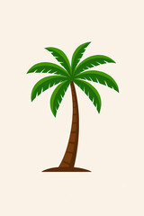 Tropical beach palm tree vector illustration silhouette for summer island paradise icon