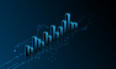 Technology background picture, graph, data analysis, financial display, marketing