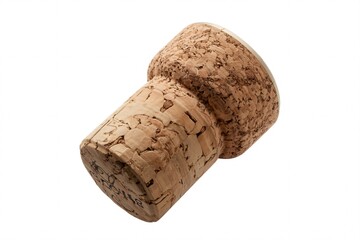 Isolated wine bottle cork stopper close up on white background stock photo