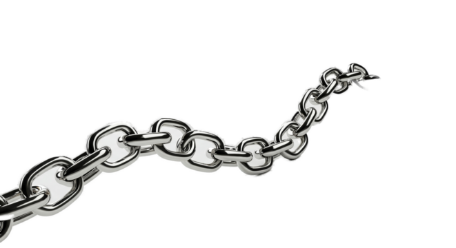 Abstract Broken Chain Links Realistic Photo Isolated