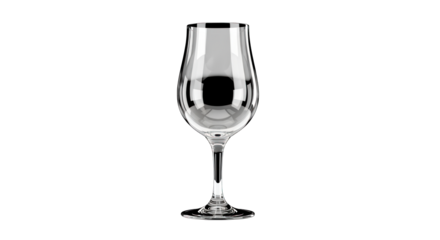 Elegant Silver Tulip Shaped Wine Glass.