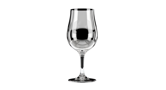 Elegant Silver Tulip Shaped Wine Glass.