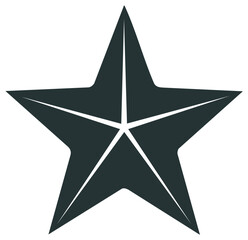 Obraz premium Abstract five pointed star geometric symbol design dark gray silhouette