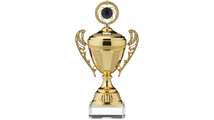 Shining golden trophy symbolizes victory and achievement