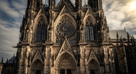 Fototapeta premium Architecture cathedral church building gothic landmark religion travel tourism europe prague sky