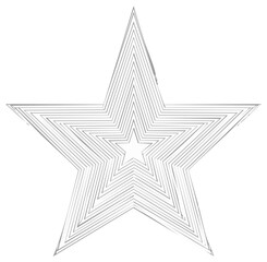 Concentric Star Geometric Pattern Shining Light Grey Shape Repeated Figures