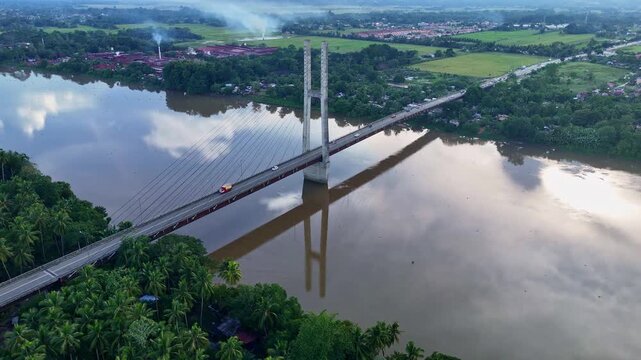 Macapagal Bridge Crossing the Agusan River in Butuan City, Philippines