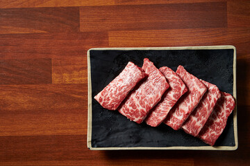 Fresh raw meat on a plate