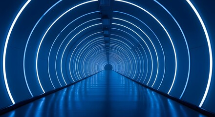 Blue tunnel light futuristic abstract background glow technology design graphic wallpaper illustration space