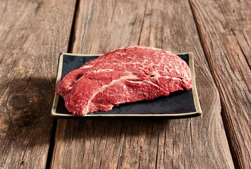 Fresh raw meat on a plate