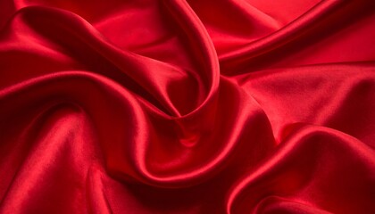 Obraz premium Red satin fabric drapes in folds