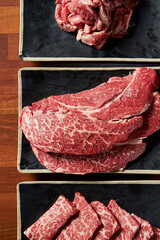 Fresh raw meat on a plate