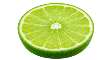 Fresh Green Lime Slice Juicy Citrus Fruit Isolated
