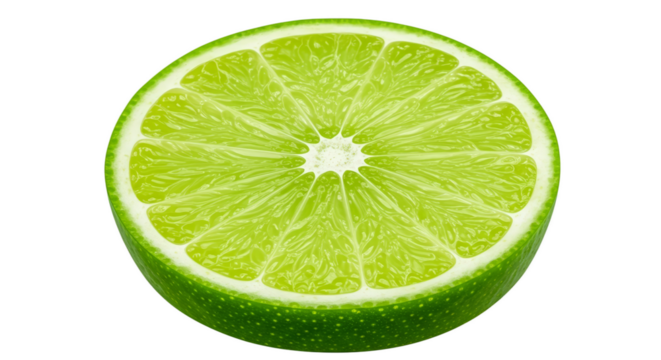 Fresh Green Lime Slice Juicy Citrus Fruit Isolated