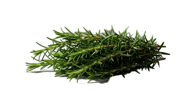 Fresh Green Rosemary Herb Sprigs Isolated on Soft Green Gradient Background