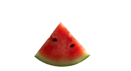 Fresh Juicy Watermelon Slice Realistic Photo Vibrant Red Background