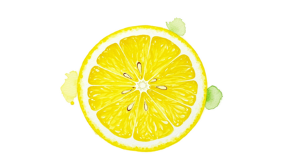 Fresh Lemon Slice Abstract Background Yellow Citrus Fruit Isolated