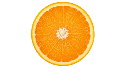 Fresh Orange Slice Isolated Transparent Background Vibrant Citrus
