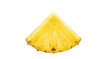 Fresh Pineapple Slice Yellow Background Studio Lighting Realistic Photo