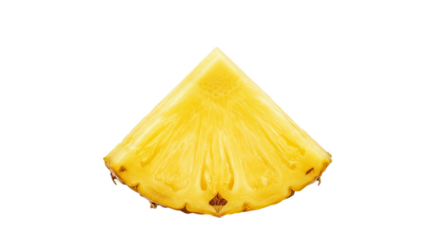 Fresh Pineapple Slice Yellow Background Studio Lighting Realistic Photo