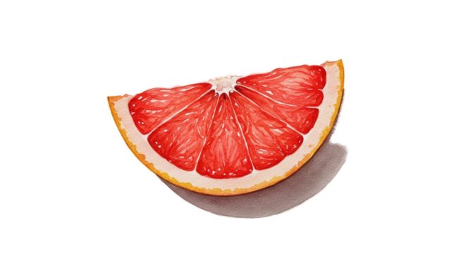 Fresh Pink Grapefruit Slice Realistic Photo Isolated Vibrant Orange Pink