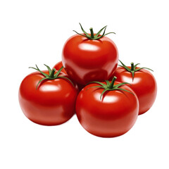 Fresh Red Tomatoes Pile Isolated Transparent Background Realistic Photo