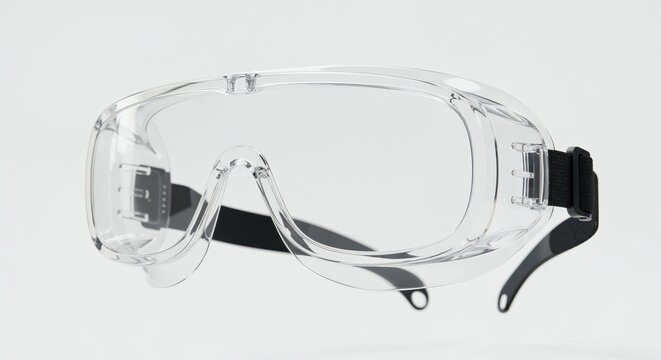 Safety Goggles: Precision-crafted safety goggles, meticulously designed for optimal eye protection in a work setting, with a focus on durability, clarity, and uncompromising safety.