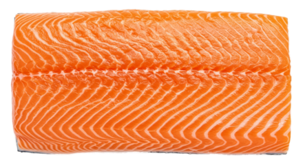 Fresh Salmon Fillet Raw Fish Seafood Orange White Lines Isolated Transparent Background