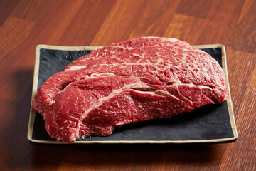 Fresh raw meat on a plate