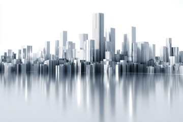 Obraz premium Modern City Skyline Reflection