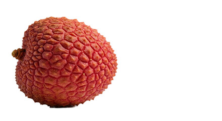 A Red Lychee Fruit Isolated On A Red Background With Natural Lighting