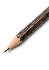 Obraz premium Dark Brown And Black Textured Pencil On White Background