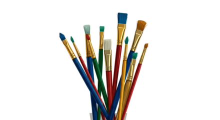 Artistic Brushes Colorful Background Realistic Photo