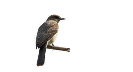 Bird Perched on Branch Detailed Realistic Isolated Feathered Creature