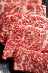 Fresh raw meat on a plate