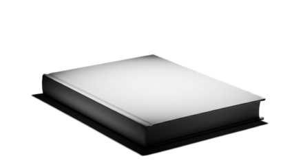 Blank Book With Soft Light On Dark Background Realistic Photo