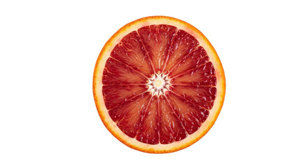 Blood Orange Slice Vivid Red Fruity Texture Transparent Background