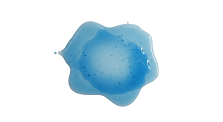 Blue Gel Drop with Particles on Light Blue Surface with Soft Light