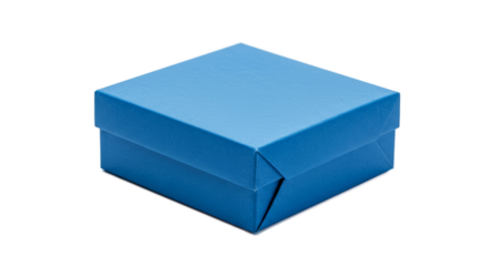 Blue Gift Box Isolated Transparent Background Minimalist 3D Render