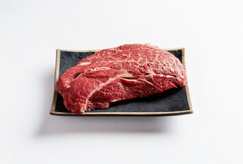Fresh raw meat on a plate