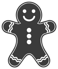 Obraz premium Classic Gingerbread man cookie symbol with smiling face vector design illustration