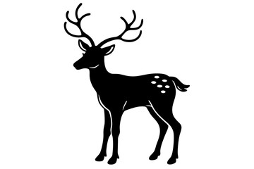christmas deer silhouette vector