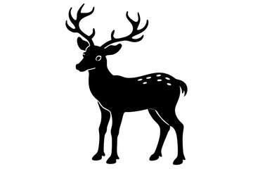 christmas deer silhouette vector