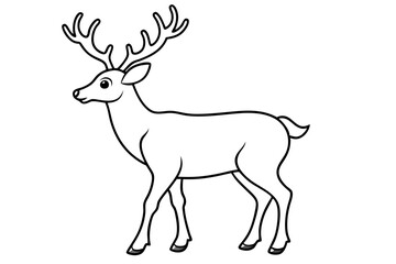 christmas deer silhouette vector