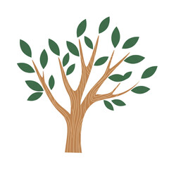 Obraz premium Stylized Tree with Green Leaves