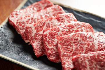 Fresh raw meat on a plate