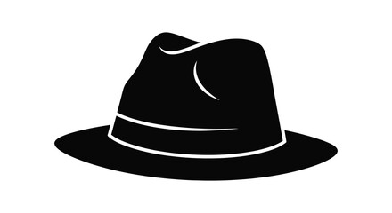 Classic fedora hat silhouette with a band a timeless symbol of style and sophistication silhouette