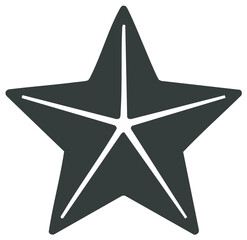 Obraz premium Five Point Star Shape Illustration Gray With White Rays Graphic Object Shape